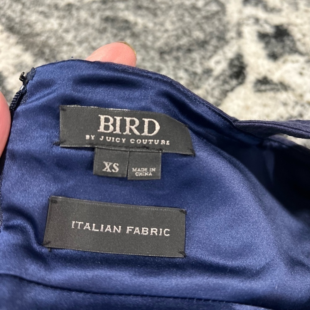 Bird by Juicy Couture Navy Textured Structured Unique Dress with Pockets. - Picture 10 of 10